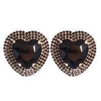 Fashion Heart-shaped Alloy Diamond Earrings sku image 3