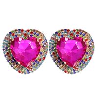 Fashion Heart-shaped Alloy Diamond Earrings sku image 5