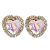 Pendientes De Diamantes De Aleación En Forma De Corazón De Moda sku image 6