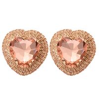 Fashion Heart-shaped Alloy Diamond Earrings sku image 7