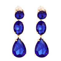 Fashion Drop-shaped Colorful Diamond Earrings sku image 1