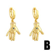 Fashion Palm Eye Pyramid Tassel Earrings sku image 2