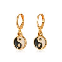 Europe And America Cross Border New Gossip Earrings Ins Same Style Metal Yin Yang Tai Chi Earrings Foreign Trade Round Ear Clips Earrings sku image 1
