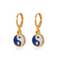 Europe And America Cross Border New Gossip Earrings Ins Same Style Metal Yin Yang Tai Chi Earrings Foreign Trade Round Ear Clips Earrings sku image 3
