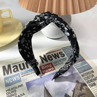 Korean Contrast Color Printing Fabric Cross Headband Wholesale sku image 4