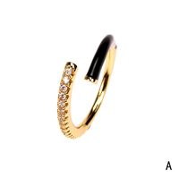 Fashion Enamal Opening Adjustable Copper Inlaid Zircon Ring sku image 1