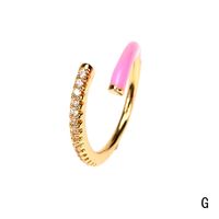 Fashion Enamal Opening Adjustable Copper Inlaid Zircon Ring sku image 7