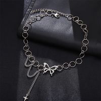 Fashion Star Tassel Butterfly Pendent Round Chain Necklace sku image 1
