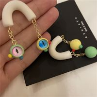 Korean Style Macaron Color Small Monster Earrings sku image 1