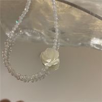 Korean Rose Flower Crystal Necklace Ring Wholesale sku image 2