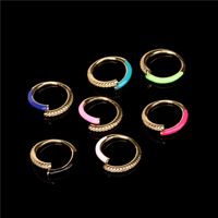 Fashion Enamal Opening Adjustable Copper Inlaid Zircon Ring main image 6