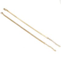 Simple Flat Snake Chain Alloy Anklet Set main image 5