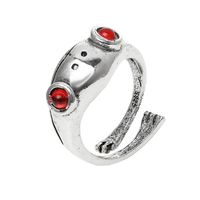 Han Zhishang Retro Frog Ring Cross-border Distressed Simple Garnet Ring Creative Opening Adjustable Ring main image 6