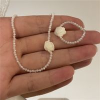 Korean Rose Flower Crystal Necklace Ring Wholesale main image 6