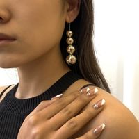 Fashion Pearl Geometric Metal Ccb Bead Pendant Earrings main image 6