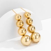 Fashion Pearl Geometric Metal Ccb Bead Pendant Earrings main image 4