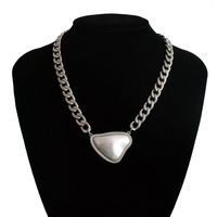 Simple Thick Chain Triangle Mother-of-pearl Titanium Steel Necklace sku image 2