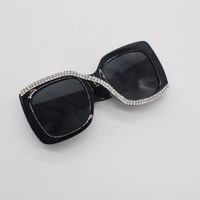 Korean Style Square Big Frame Diamond Sunglasses sku image 1