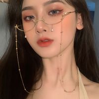 Korean Style Chain Drop Pendant Decoration Lower Half-frame Glasses main image 2