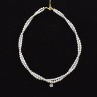 Simple Winding Pearl Crystal Short Necklace main image 5