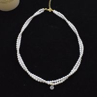 Simple Winding Pearl Crystal Short Necklace main image 6