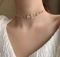 Simple Diamond-studded Bowknot Handmade Pearl Multi-layer Necklace main image 1