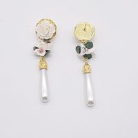 Fashion White Flower Long Earrings Wholesale main image 5