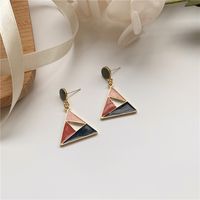 Hit Color Starry Sky Dripping Oil Triangle Earrings main image 1