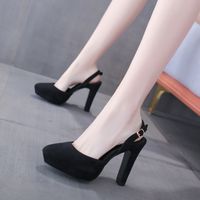 Fashion Pointed Toe High-heeled Thick-heeled Suede Sandals main image 1