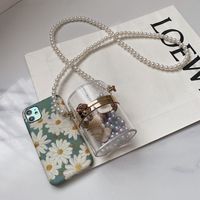 Fashion Pearl Chain Transparent Mini Messenger Bag main image 4