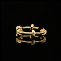 Cross-border Supply Copper Plated Real Gold Plain Body Geometric Open Ring Female Opening Adjustable Ring Ornament main image 3