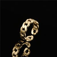 Open Design Cuban Link Chain Modeling Geometric Ring Men And Women Same 18k Real Gold Plating Copper Ornament Cross-border Supply main image 1