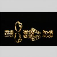 Open Design Cuban Link Chain Modeling Geometric Ring Men And Women Same 18k Real Gold Plating Copper Ornament Cross-border Supply main image 4