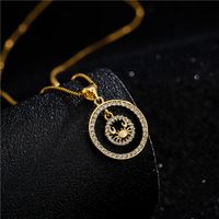 Fashion Copper Micro-inlaid Zircon Animal Double-layer Pendant Necklace main image 2