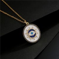 Fashion White Oil Dripping Devil's Eye Pendant Necklace main image 1