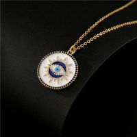 Fashion White Oil Dripping Devil's Eye Pendant Necklace main image 3