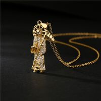 Fashion Death Sickle Priest Shape Pendant Copper Necklace main image 4