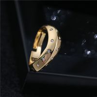 Simple Copper Micro-inlaid Zircon Irregular Opening Ring Wholesale main image 4