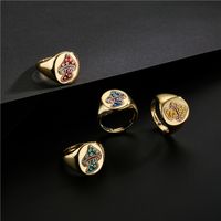 Fashion 4-color Dripping Oil Fish Shape Geometric Opening Ring main image 5