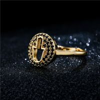 Fashion Hollow Palm Geometric Copper Inlaid Zircon Opening Adjustable Ring main image 4