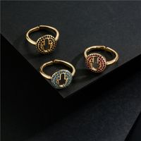 Fashion Hollow Palm Geometric Copper Inlaid Zircon Opening Adjustable Ring main image 5