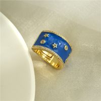 New Fashion Oil Drop Copper Micro-inlaid Zircon Open Ring main image 4