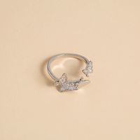 Simple Micro-studded Zircon Multiple Butterfly Open Ring main image 6