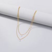 Einfache Doppellagige Halskette Mit Glänzendem Zirkonia-anhänger main image 3