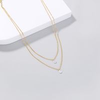 Simple Double Layer Shiny Zircon Pendant Necklace main image 5