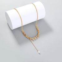 Ornament Europe And America Cross Border Vintage U-shaped Chain Stitching Clavicle Chain Natural Freshwater Simple Cold Style Necklace main image 4