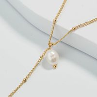 Simple Multi-layered Freshwater Pearl World Map Pendant Necklace main image 4