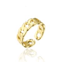 Offene Design Kubanische Ketten Form Geometrischer Ring Männer Und Frauen Gleicher Stil 18 Karat Echtes Gold Galvani Sierter Kupfers Chmuck Grenz Überschreitende Versorgung sku image 1