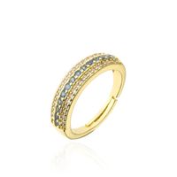Simple Style Commute Round Copper Plating Inlay Zircon Gold Plated Open Ring sku image 3