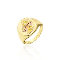 Fashion 4-color Dripping Oil Fish Shape Geometric Opening Ring sku image 3